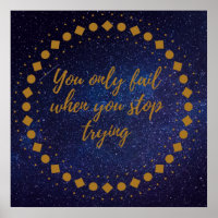 You only fail when you stop trying wood wall art