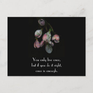 You Only Life Once - Motivational Floral Postcard
