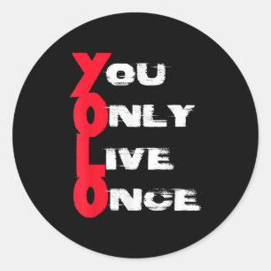 You Only Live Once _ Motivation Quote _ Insration Classic Round Sticker
