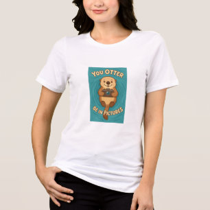 You Otter Be in Pictures Cute Sea Otter w/Camera Tri-Blend Shirt
