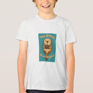 You Otter Be in Pictures Cute Sea Otter w/Camera Tri-Blend Shirt
