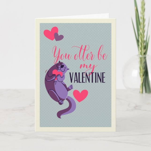 You Otter Be My Valentine Holiday Card (Front)