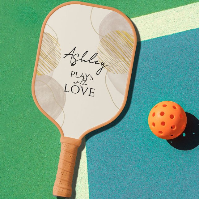 You play with love, Lettering on beige Pickleball Paddle (Creator Uploaded)