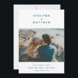 You Plus Me | Simple Modern Names | Teal Save The Date<br><div class="desc">These minimalist Save the Date cards feature the couple's names in modern sans serif font,  with a little plus sign in between. The back of the card contains a matching plus sign pattern. Background and text colours can be customised to any colour you'd like!</div>