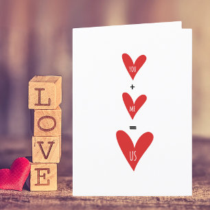 You Plus Me Valentine's Day or Any Occasion Card