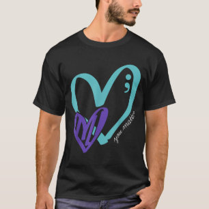 You Prevention Awareness Teal Purple Heart T-Shirt
