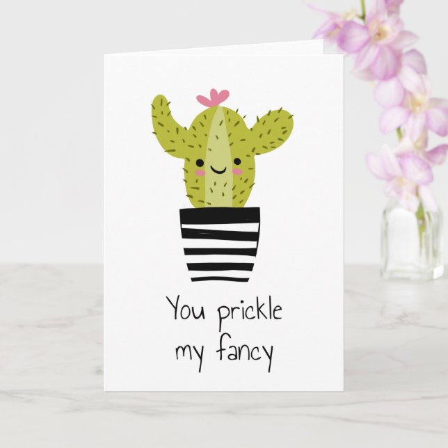 you prickle my fancy wedding anniversary cactus card (Orchid)