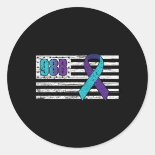 You Problem 988 Suicide Prevention Awareness Ribbo Classic Round Sticker