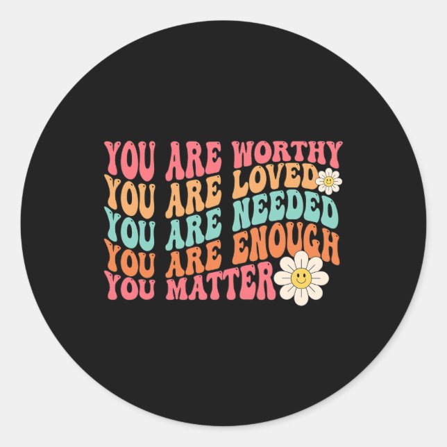 You Problem Kindness Be Kind Groovy Mental Health  Classic Round Sticker (Front)