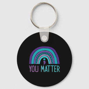 You Problem Semicolon Suicide Prevention Purple Te Key Ring