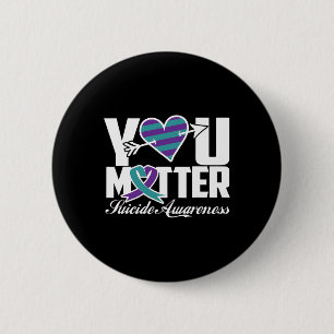 You Problem Suicide Awareness Purple And Teal Ribb 6 Cm Round Badge