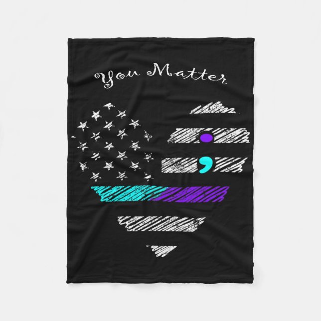 You Problem Suicide Prevention Awareness Suicide W Fleece Blanket (Front)