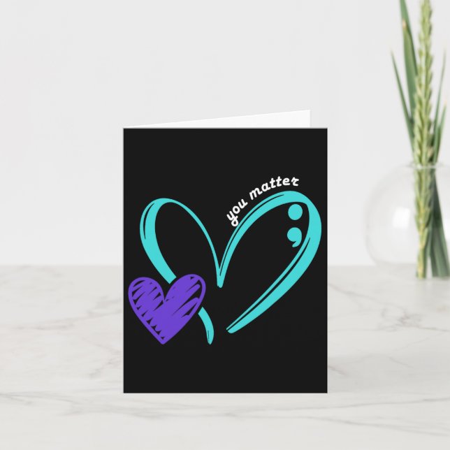 You Problem Suicide Prevention Awareness Teal Purp Card (Front)