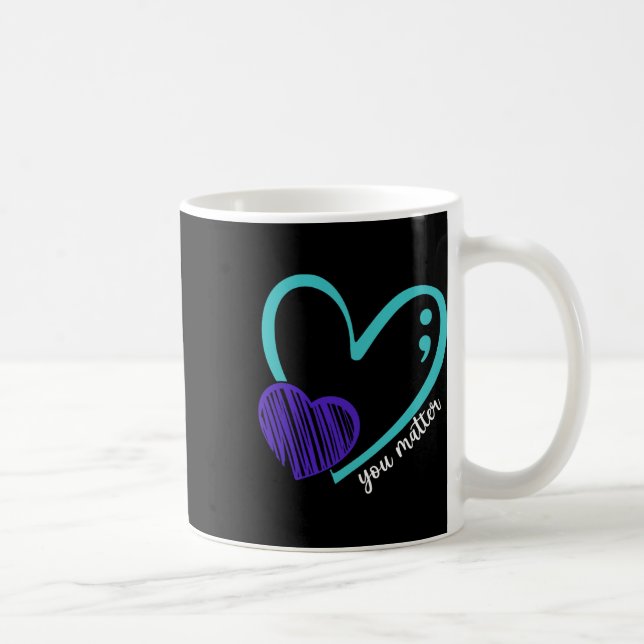 You Problem Suicide Prevention Awareness Teal Purp Coffee Mug (Right)