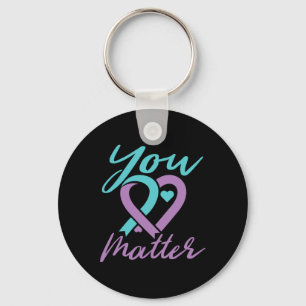 You Problem Suicide Prevention Awareness Teal Purp Key Ring