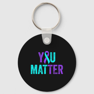 You Problem Suicide Prevention Teal Purple Awarene Key Ring