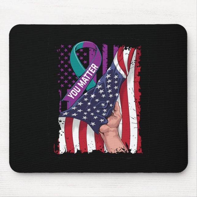 You Problem Teal And Purple Ribbon Suicide Awarene Mouse Pad (Front)