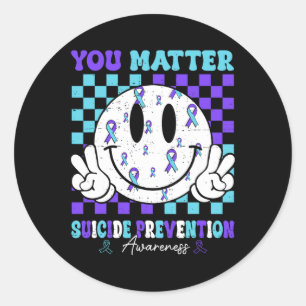 You Problem Teal Purple Ribbon Suicide Prevention  Classic Round Sticker