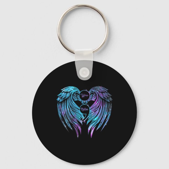 You Problem Wings Suicide Prevention Awareness Tee Key Ring (Front)