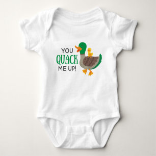 you QUACK me up baby duck animal pun Baby Bodysuit