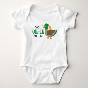 you QUACK me up baby duck animal pun Bodysuit