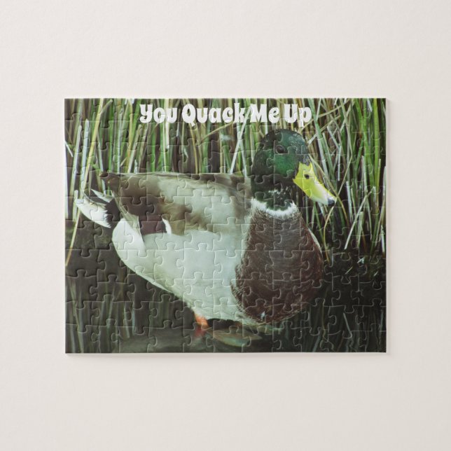You Quack Me Up Lake Waterfowl Photo Mallard Duck Jigsaw Puzzle (Horizontal)