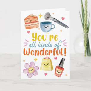 You’re All Kinds of Wonderful – Cute Watercolour Card
