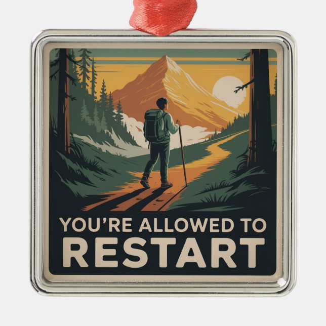 You’re Allowed To Restart Metal Tree Decoration (Front)