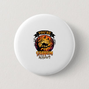 You Re Creepin Meowt Halloween Black Cat Full Moon 6 Cm Round Badge