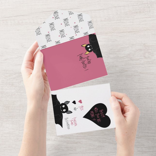 You’re Fangtastic! Fun Funny Bat Pun Proposal Card (Tearaway)