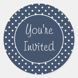 You’re Invited Grey Polka Dot Envelope Seal