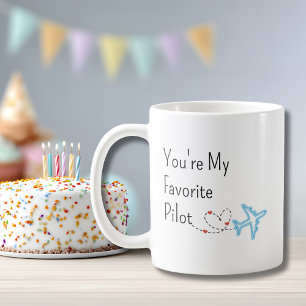 You’re My Favourite Pilot Aeroplane Heart Travel Coffee Mug