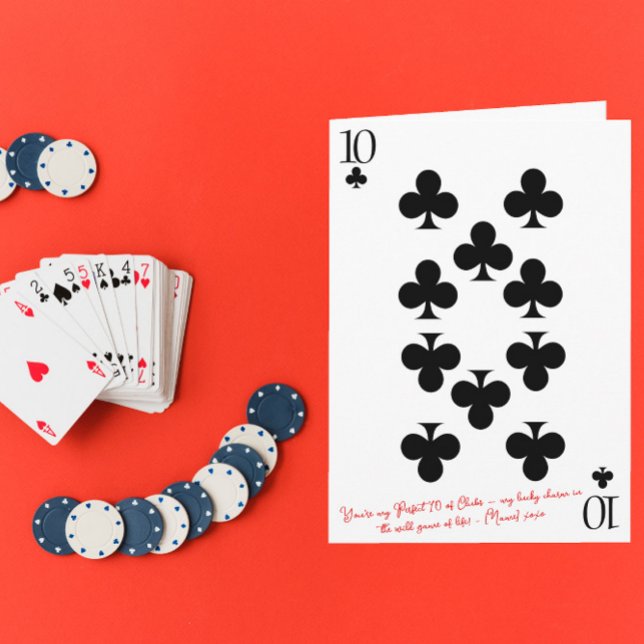 You’re My Perfect Ten 10 of clubs valentine Card (Creator Uploaded)