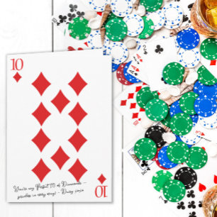 You’re My Perfect Ten 10 of diamonds valentine Card