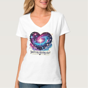 You’re My Shining Star Cosmic Heart Design T-Shirt