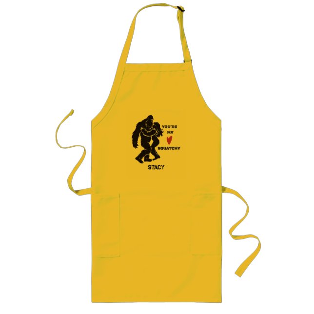 You’re My Squatchy Funny Bigfoot Love Romantic Fun Long Apron (Front)
