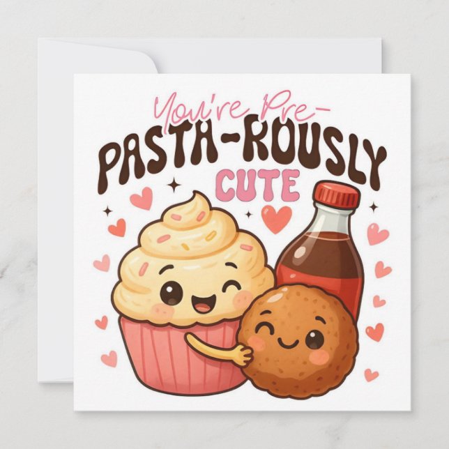 You’re Pre-Pasta-rously Cute Flat Holiday Card (Front)