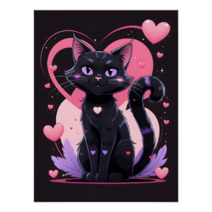 You’re Purrfectly Doomed – Gothic Valentine Cat Poster