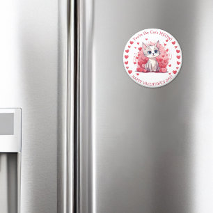 You’re the Cat’s Meow Small Kid’s Class Valentine  Magnet