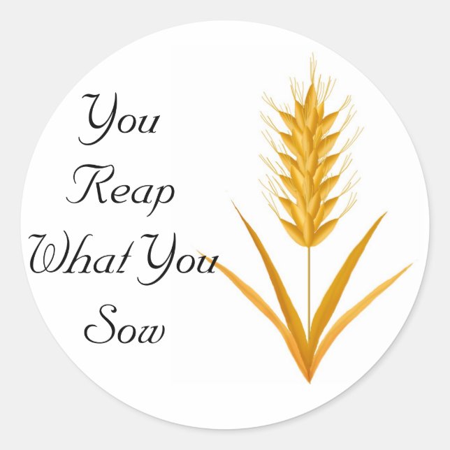 You Reap What You Sow Wheat Sticker (Front)
