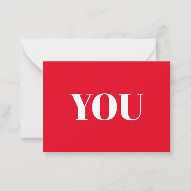 You red white modern typography minimalist card (Front)