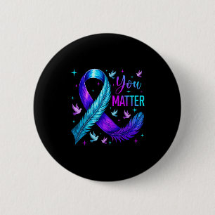 You Ribbon Bird Suicide Prevention Awareness  6 Cm Round Badge