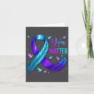 You Ribbon Bird Suicide Prevention Awareness  Card