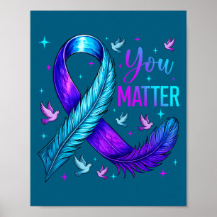 You Ribbon Bird Suicide Prevention Awareness Poster