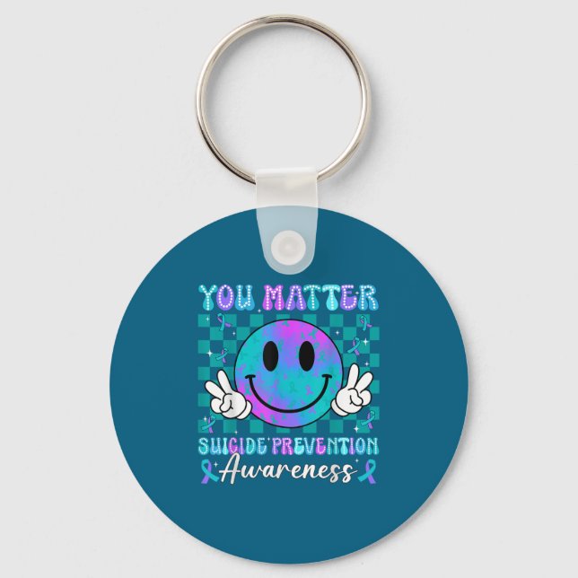 You Ribbon Suicide Prevention Awareness Women Men  Key Ring (Front)