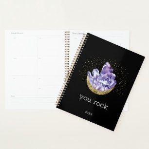 You Rock Amethyst Crystals Mystical Watercolor Planner