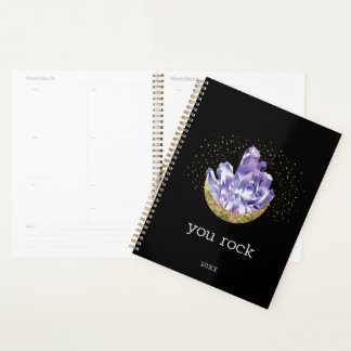 You Rock Amethyst Crystals Mystical Watercolor  Planner