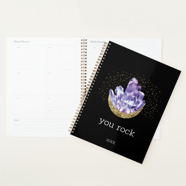 You Rock Amethyst Crystals Mystical Watercolor  Planner (Display)