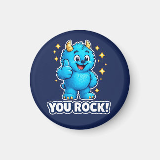 You Rock Blue Monster Thumbs Up Star Badge Magnet