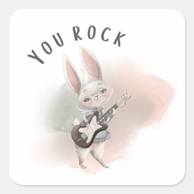 You Rock Bunny Sticker (Front)
